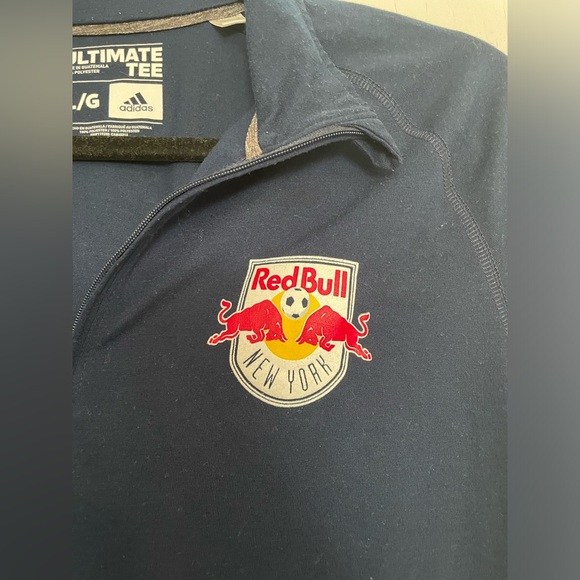 New York Red Bulls Navy Adidas Ultimate Tee Long Sleeve, Size Large - MLS Soccer - Picture 6 of 7
